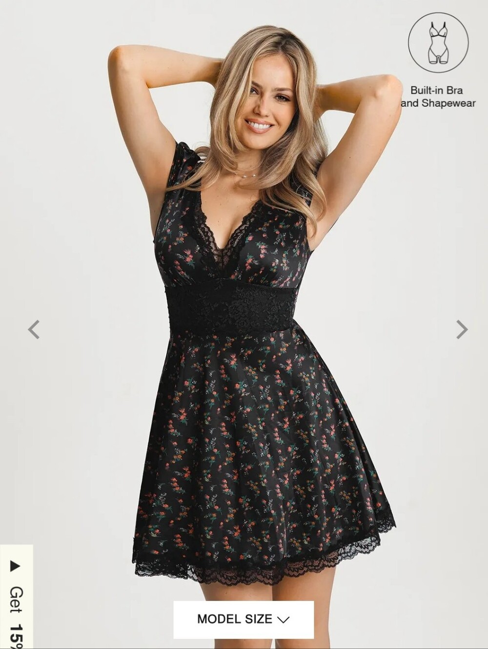 Lace Trim Sculpting Fit & Flare Mini Dress Popilush